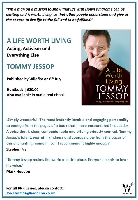 A Life Worth Living by Tommy Jessop .
